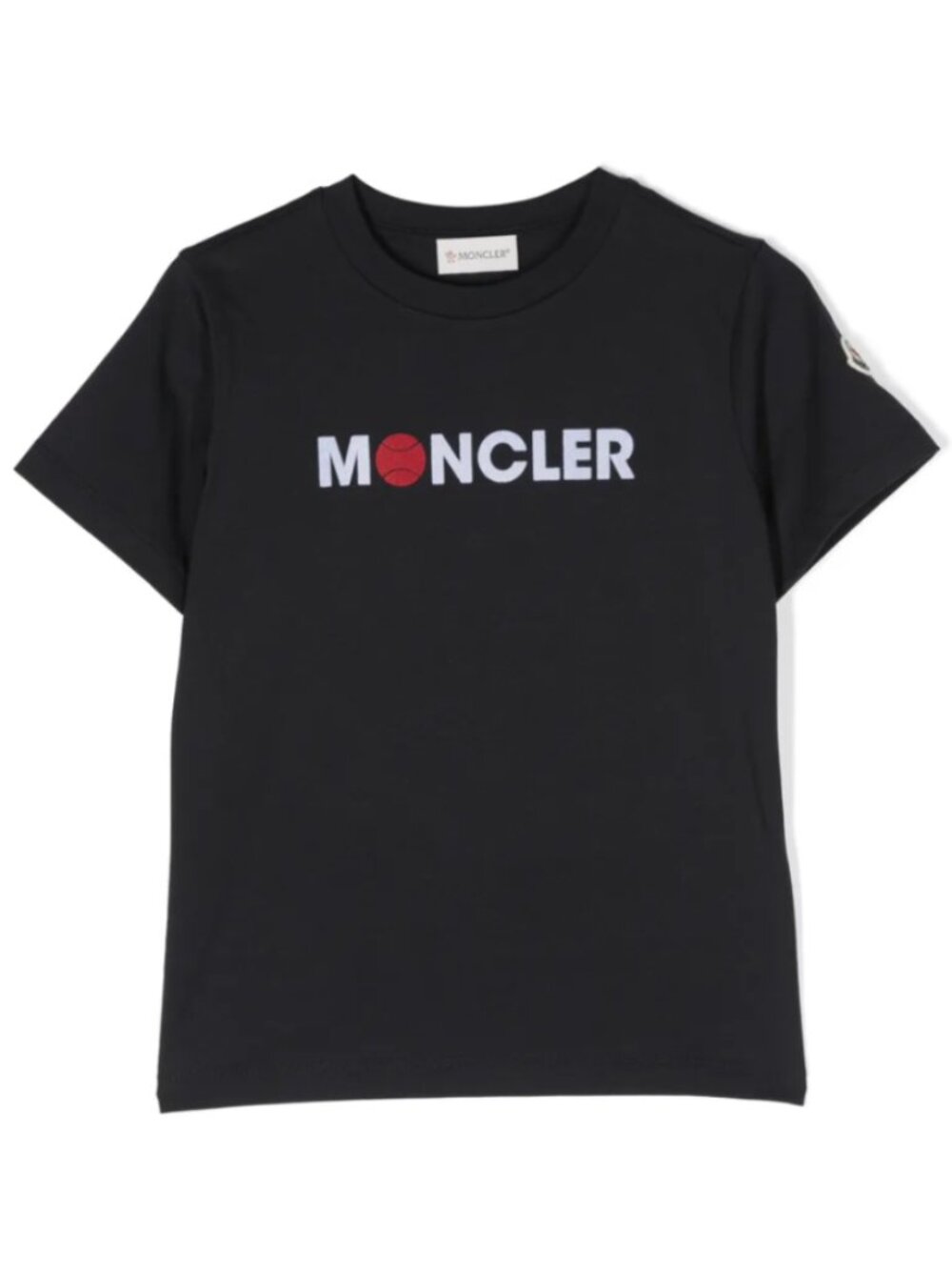 Moncler | Enfant Flocked Logo Cotton T-Shirt in Navy | Size 14 (Kids)